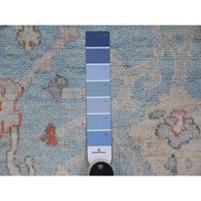 Load image into Gallery viewer, 6&#39;x8&#39;8&quot; Air Superiority Blue, All Over Village Motifs, Natural Dyes, Wool Weft, Hand Knotted, Afghan Angora Oushak, Oriental Rug FWR532170
