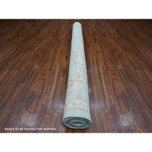 Load image into Gallery viewer, 6&#39;x8&#39;8&quot; Air Superiority Blue, All Over Village Motifs, Natural Dyes, Wool Weft, Hand Knotted, Afghan Angora Oushak, Oriental Rug FWR532170