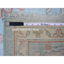 Load image into Gallery viewer, 6&#39;x8&#39;8&quot; Air Superiority Blue, All Over Village Motifs, Natural Dyes, Wool Weft, Hand Knotted, Afghan Angora Oushak, Oriental Rug FWR532170