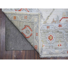 Load image into Gallery viewer, 6&#39;x8&#39;8&quot; Spatial White, Wool Weft With Natural Dyes, Hand Knotted, Afghan Angora Oushak, Rural Flower And Leaf Design, Oriental Rug FWR532188