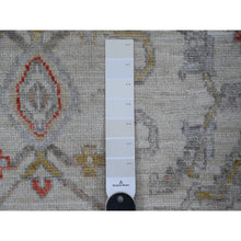 Load image into Gallery viewer, 6&#39;x8&#39;8&quot; Spatial White, Wool Weft With Natural Dyes, Hand Knotted, Afghan Angora Oushak, Rural Flower And Leaf Design, Oriental Rug FWR532188