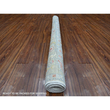 Load image into Gallery viewer, 6&#39;x8&#39;8&quot; Spatial White, Wool Weft With Natural Dyes, Hand Knotted, Afghan Angora Oushak, Rural Flower And Leaf Design, Oriental Rug FWR532188