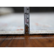 Load image into Gallery viewer, 6&#39;x8&#39;8&quot; Spatial White, Wool Weft With Natural Dyes, Hand Knotted, Afghan Angora Oushak, Rural Flower And Leaf Design, Oriental Rug FWR532188