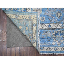 Load image into Gallery viewer, 6&#39;1&quot;x8&#39;8&quot; Carolina Blue, Afghan Angora Oushak With Village Medallions, Hand Knotted, Wool Foundation, Natural Dyes, Oriental Rug FWR532194