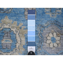 Load image into Gallery viewer, 6&#39;1&quot;x8&#39;8&quot; Carolina Blue, Afghan Angora Oushak With Village Medallions, Hand Knotted, Wool Foundation, Natural Dyes, Oriental Rug FWR532194