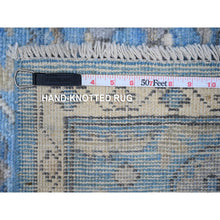 Load image into Gallery viewer, 6&#39;1&quot;x8&#39;8&quot; Carolina Blue, Afghan Angora Oushak With Village Medallions, Hand Knotted, Wool Foundation, Natural Dyes, Oriental Rug FWR532194