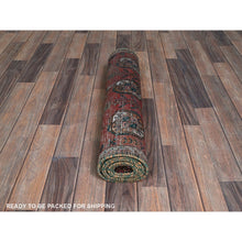 Load image into Gallery viewer, 2&#39;4&quot;x7&#39;8&quot; Cafe Au Lait Brown, Vintage Persian Shiraz With Turkoman Elephant Feet Design, Distinct Abrash, Shaved Down, Zero Pile, Hand Knotted, 100% Wool, Sides And Ends Professionally Secured, Narrow Runner, Oriental Rug FWR5316