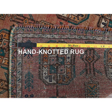 Load image into Gallery viewer, 2&#39;4&quot;x7&#39;8&quot; Cafe Au Lait Brown, Vintage Persian Shiraz With Turkoman Elephant Feet Design, Distinct Abrash, Shaved Down, Zero Pile, Hand Knotted, 100% Wool, Sides And Ends Professionally Secured, Narrow Runner, Oriental Rug FWR5316