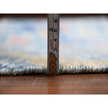Load image into Gallery viewer, 12&#39;x12&#39; Dodger Blue, Hand Knotted Afghan Peshawar with Birds of Paradise Design, Natural Dyes, 100% Wool, Square Oriental Rug FWR532254