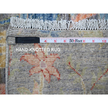 Load image into Gallery viewer, 12&#39;x12&#39; Pewter Gray, Afghan Peshawar With Birds Of Paradise, Hand Knotted, Natural Dyes, 100% Wool, Square Oriental Rug FWR532266