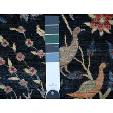 Load image into Gallery viewer, 8&#39;x8&#39; Polo Blue, Hand Knotted, Natural Dyes, Soft Wool, Birds Of Paradise, Afghan Peshawar Square Oriental Rug FWR532272