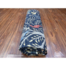 Load image into Gallery viewer, 8&#39;x8&#39; Polo Blue, Hand Knotted, Natural Dyes, Soft Wool, Birds Of Paradise, Afghan Peshawar Square Oriental Rug FWR532272