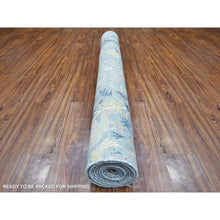 Load image into Gallery viewer, 6&#39;1&quot;x12&#39; Steel Blue, Afghan Peshawar, Hand Knotted Birds Of Paradise Design, Natural Dyes, Extra Soft Wool, Wide Runner Oriental Rug FWR532290