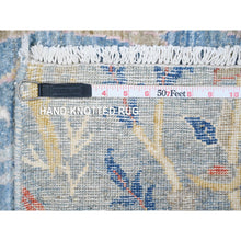 Load image into Gallery viewer, 6&#39;1&quot;x12&#39;1&quot; Gray and Black, Pure Wool Hand Knotted, Modern Ombre Design Densely Woven, Wide Runner Oriental Rug FWR450924