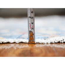 Load image into Gallery viewer, 6&#39;x6&#39; Uranian Blue, Soft And Velvety Wool, Afghan Peshawar And Birds Of Paradise Design, Natural Dyes, Hand Knotted Round Oriental Rug FWR532302