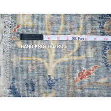 Load image into Gallery viewer, 6&#39;x6&#39; Uranian Blue, Soft and Velvety Wool, Afghan Peshawar and Birds of Paradise Design, Natural Dyes, Hand Knotted Round Oriental Rug FWR532302