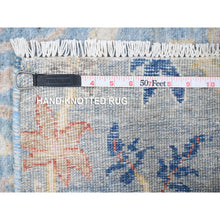 Load image into Gallery viewer, 4&#39;x11&#39;10&quot; Turquoise Blue, Natural Dyes, Extra Soft Wool, Afghan Peshawar With Birds Of Paradise Design, Hand Knotted Wide Runner Oriental Rug FWR532314