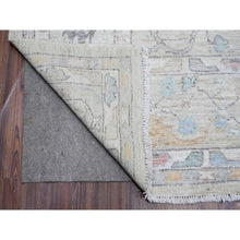 Load image into Gallery viewer, 7&#39;9&quot;x10&#39; Pastel Gray, Wool Weft, All Over Tribal Floral And Leaf Design, Natural Dyes, Hand Knotted, Afghan Angora Oushak, Oriental Rug FWR532320