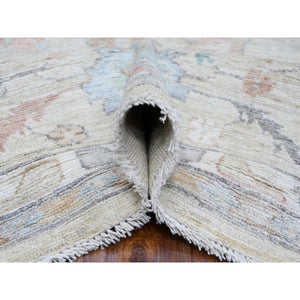 7'9"x10' Pastel Gray, Wool Weft, All Over Tribal Floral And Leaf Design, Natural Dyes, Hand Knotted, Afghan Angora Oushak, Oriental Rug FWR532320