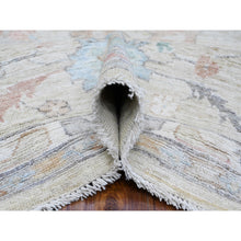 Load image into Gallery viewer, 7&#39;9&quot;x10&#39; Pastel Gray, Wool Weft, All Over Tribal Floral And Leaf Design, Natural Dyes, Hand Knotted, Afghan Angora Oushak, Oriental Rug FWR532320