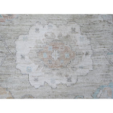 Load image into Gallery viewer, 7&#39;9&quot;x10&#39; Pastel Gray, Wool Weft, All Over Tribal Floral And Leaf Design, Natural Dyes, Hand Knotted, Afghan Angora Oushak, Oriental Rug FWR532320