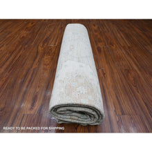 Load image into Gallery viewer, 7&#39;9&quot;x10&#39; Pastel Gray, Wool Weft, All Over Tribal Floral And Leaf Design, Natural Dyes, Hand Knotted, Afghan Angora Oushak, Oriental Rug FWR532320