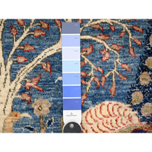 Load image into Gallery viewer, 6&#39;x8&#39;9&quot; Dodger Blue, Hand Knotted Organic Wool, Abrash, Natural Dyes, Afghan Peshawar With Birds Of Paradise Design, Oriental Rug FWR532350
