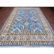 Load image into Gallery viewer, 9&#39;x11&#39;8&quot; Cornflower Blue And Cloud Gray Border, Hand Knotted, Pure Wool, Vegetable Dyes, Aryana Collection With All Over Design, Oriental Rug FWR532386