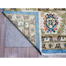 Load image into Gallery viewer, 9&#39;x11&#39;8&quot; Cornflower Blue And Cloud Gray Border, Hand Knotted, Pure Wool, Vegetable Dyes, Aryana Collection With All Over Design, Oriental Rug FWR532386