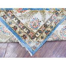 Load image into Gallery viewer, 9&#39;x11&#39;8&quot; Cornflower Blue and Cloud Gray Border, Hand Knotted, Pure Wool, Vegetable Dyes, Aryana Collection With All Over Design, Oriental Rug FWR532386