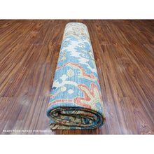 Load image into Gallery viewer, 9&#39;x11&#39;8&quot; Cornflower Blue and Cloud Gray Border, Hand Knotted, Pure Wool, Vegetable Dyes, Aryana Collection With All Over Design, Oriental Rug FWR532386