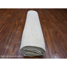 Load image into Gallery viewer, 8&#39;x9&#39;8&quot; Mercury White, Hand Knotted, All Natural Wool, Single Color With Plain Design, Shabby Chic, Natural Dyes, Modern Peshawar Oriental Rug FWR532422