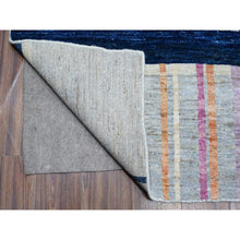 Load image into Gallery viewer, 8&#39;10&quot;x11&#39;4&quot; Gainsboro Gray, Hand Knotted, Soft And Velvety Wool, Bauhaus Inspired Criss Cross Colorful Line Design, Oriental Rug FWR532428