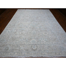 Load image into Gallery viewer, 10&#39;x13&#39; Pewter Gray, Hand Knotted, Natural Dyes, White Wash Fine Peshawar With Floral Design, Soft To The Touch, Velvety Wool, Oriental Rug FWR532458