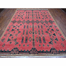 Load image into Gallery viewer, 8&#39;7&quot;x11&#39;3&quot; Rust Red, Densely Woven, Hand Knotted, Soft And Shiny Wool, Peshawar With Berber Influence Geometric Pattern, Natural Dyes, Oriental Rug FWR532500