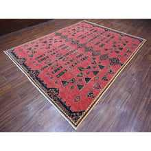 Load image into Gallery viewer, 8&#39;7&quot;x11&#39;3&quot; Rust Red, Densely Woven, Hand Knotted, Soft And Shiny Wool, Peshawar with Berber Influence Geometric Pattern, Natural Dyes, Oriental Rug FWR532500