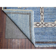 Load image into Gallery viewer, 10&#39;x13&#39;9&quot; Air Force Blue, Hand Knotted With Berber Influence, Peshawar, Denser Weave, Vegetable Dyes, Snowflake Geometric Design, Oriental Rug FWR532506