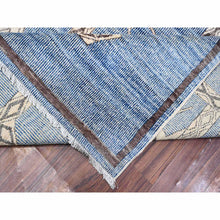 Load image into Gallery viewer, 10&#39;x13&#39;9&quot; Air Force Blue, Hand Knotted With Berber Influence, Peshawar, Denser Weave, Vegetable Dyes, Snowflake Geometric Design, Oriental Rug FWR532506