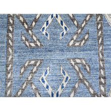 Load image into Gallery viewer, 10&#39;x13&#39;9&quot; Air Force Blue, Hand Knotted With Berber Influence, Peshawar, Denser Weave, Vegetable Dyes, Snowflake Geometric Design, Oriental Rug FWR532506