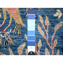 Load image into Gallery viewer, 5&#39;x6&#39;10&quot; Lake Blue, Hand Knotted Afghan Peshawar Tree Of Life With Birds Of Paradise Design, Abrash, All Wool, Vegetable Dyes, Oriental Rug FWR532590