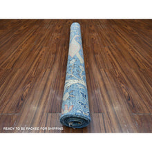 Load image into Gallery viewer, 5&#39;x6&#39;10&quot; Lake Blue, Hand Knotted Afghan Peshawar Tree Of Life With Birds Of Paradise Design, Abrash, All Wool, Vegetable Dyes, Oriental Rug FWR532590