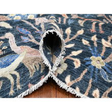 Load image into Gallery viewer, 10&#39;x13&#39;7&quot; Yankees Blue, Afghan Peshawar With Birds Of Paradise Design, Abrash, Vegetable Dyes, Pure Wool, Hand Knotted, Oriental Rug FWR532602