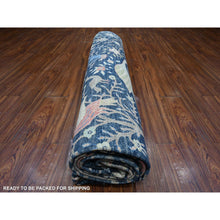 Load image into Gallery viewer, 10&#39;x13&#39;7&quot; Yankees Blue, Afghan Peshawar With Birds Of Paradise Design, Abrash, Vegetable Dyes, Pure Wool, Hand Knotted, Oriental Rug FWR532602