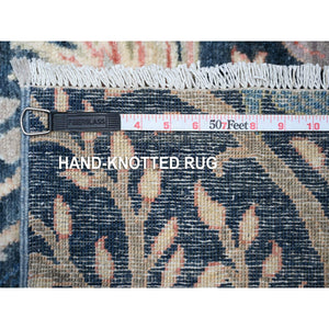10'x13'7" Yankees Blue, Afghan Peshawar With Birds Of Paradise Design, Abrash, Vegetable Dyes, Pure Wool, Hand Knotted, Oriental Rug FWR532602
