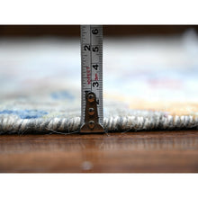Load image into Gallery viewer, 8&#39;x8&#39; Heavenly Gray, Borderless Hand Knotted Afghan Peshawar 100% Wool Birds Of Paradise, Vegetable Dyes, Square Oriental Rug FWR532614