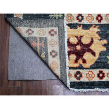 Load image into Gallery viewer, 11&#39;10&quot;x14&#39;5&quot; Charcoal Black, Wool Weft, Vegetable Dyes With Colorful And Vibrant Tribal Medallions All Over, Hand Knotted, XL Afghan Angora Oushak, Oriental Rug FWR532644