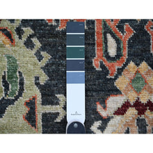 Load image into Gallery viewer, 11&#39;10&quot;x14&#39;5&quot; Charcoal Black, Wool Weft, Vegetable Dyes With Colorful And Vibrant Tribal Medallions All Over, Hand Knotted, XL Afghan Angora Oushak, Oriental Rug FWR532644