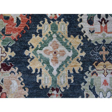 Load image into Gallery viewer, 11&#39;10&quot;x14&#39;5&quot; Charcoal Black, Wool Weft, Vegetable Dyes With Colorful And Vibrant Tribal Medallions All Over, Hand Knotted, XL Afghan Angora Oushak, Oriental Rug FWR532644