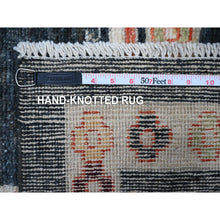 Load image into Gallery viewer, 11&#39;10&quot;x14&#39;5&quot; Charcoal Black, Wool Weft, Vegetable Dyes With Colorful And Vibrant Tribal Medallions All Over, Hand Knotted, XL Afghan Angora Oushak, Oriental Rug FWR532644