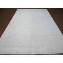 Load image into Gallery viewer, 8&#39;9&quot;x11&#39;9&quot; Titan White, Shabby Chic, Single Color, Natural Dyes With Plain Design, Pure And Soft Wool, Modern Peshawar, Hand Knotted, Oriental Rug FWR532656